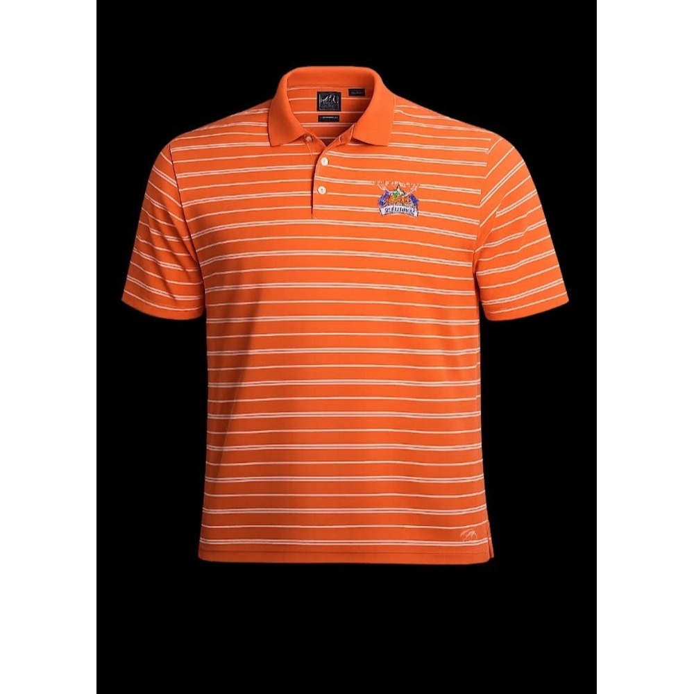 Ahead Authentics Men XL Orange Striped Ryder Cup Valhalla Golf Polo Shirt Cotton